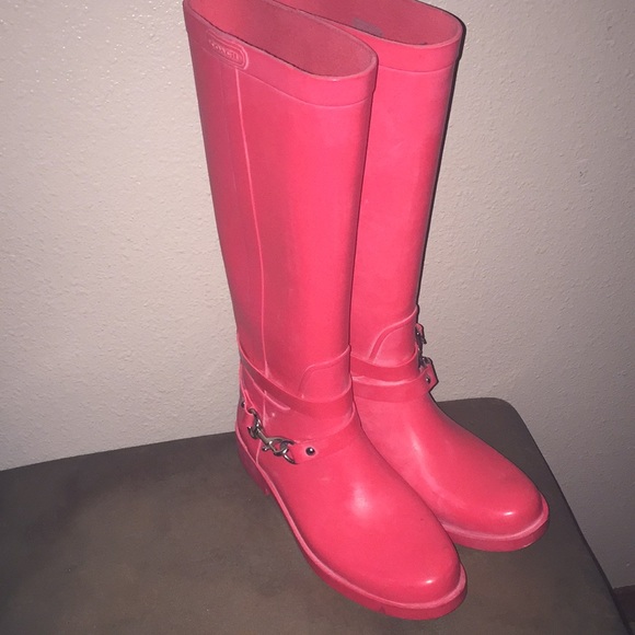 Coach Shoes - Women’s Tall Coral Coach Rain Boots Coach Shoes - Women’s Tall Coral Coach Rain Boots